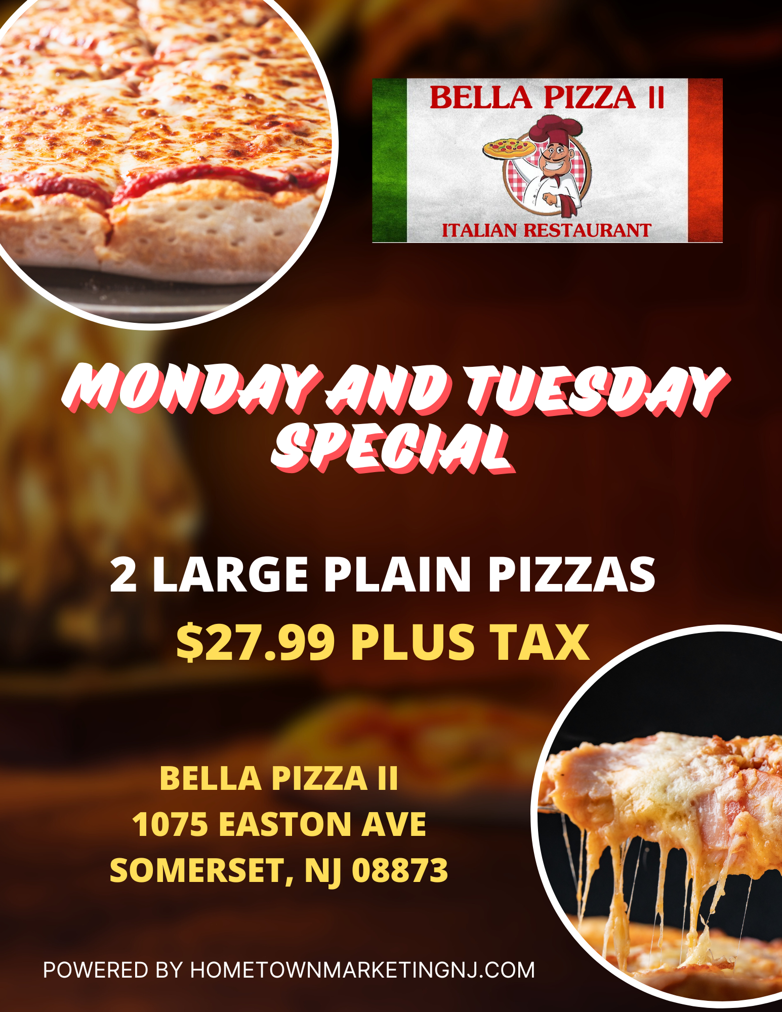 Bella Pizza 2 2 Large Plain Pies   7162024